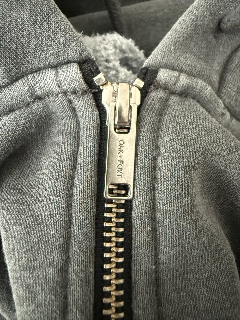 OAK + FORT Women's Charcoal Zip-Up Hoodie Oversized - Picture 3 of 3